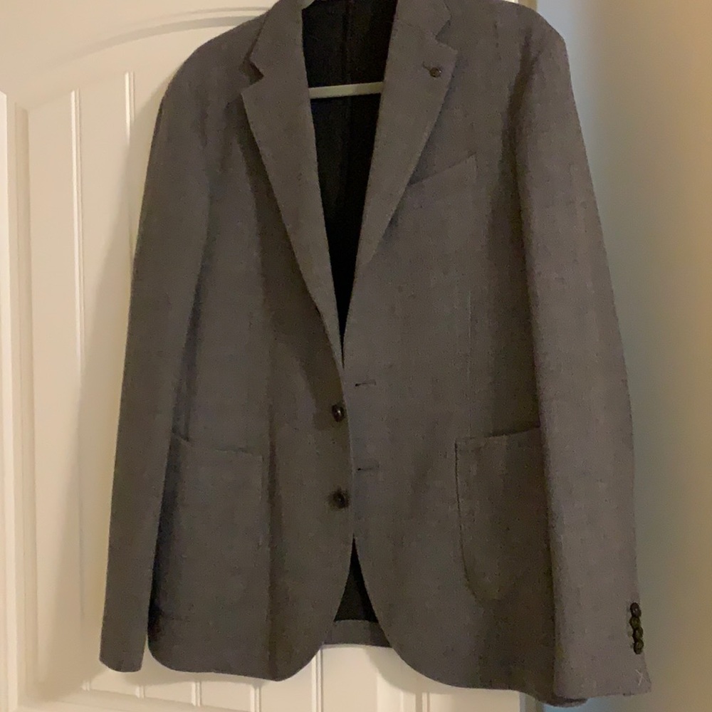 NWOT Mango Gray Blazer 44R Slim Fit